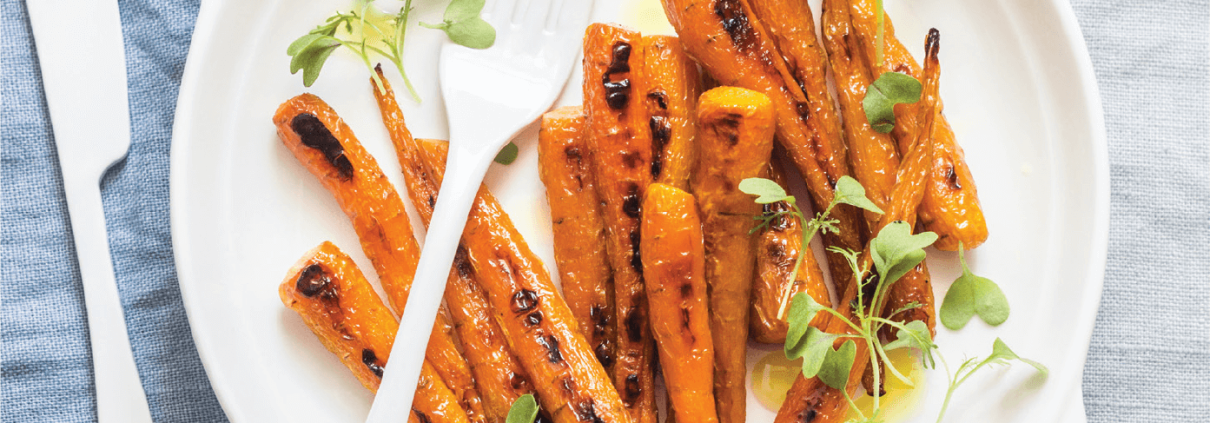 Печени моркови с мед и соев сос