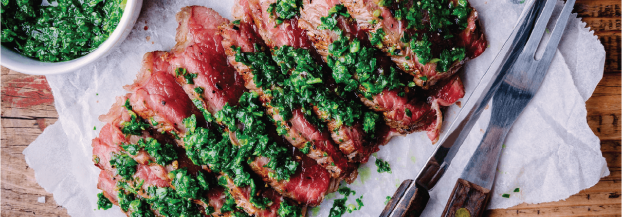 Ню Йоркски стрип стек с чимичури