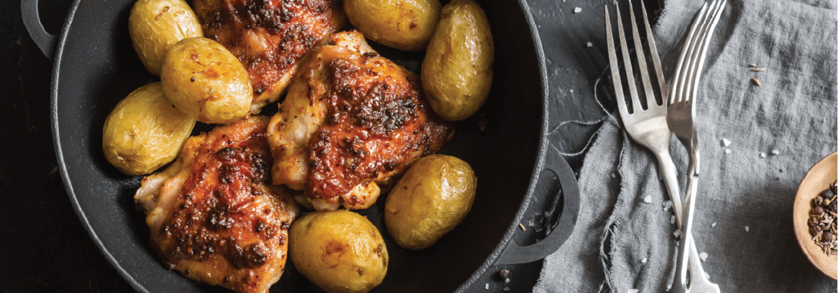 Печени пилешки бедра с горчица